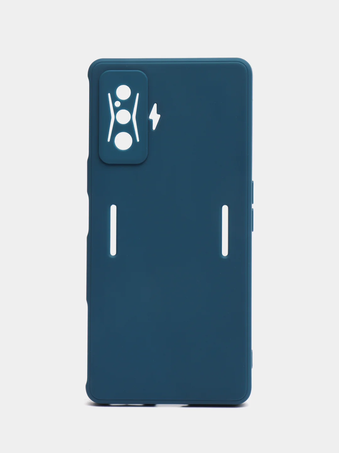 Синий чехол для Xiaomi Poco F4 GT (Поко Ф4 Джити) силиконовый, черный, матовый, с защитой камеры