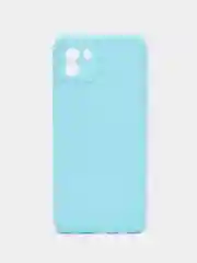 Голубой силиконовый чехол Samsung Galaxy A03 (Самсунг Галакси А03) прозрачный