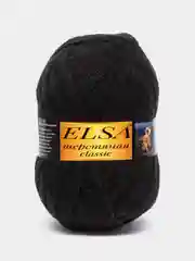 Черный пряжа Elsa classic, 80% шерсть овечья, 20% акрил, 625 м, 250 г