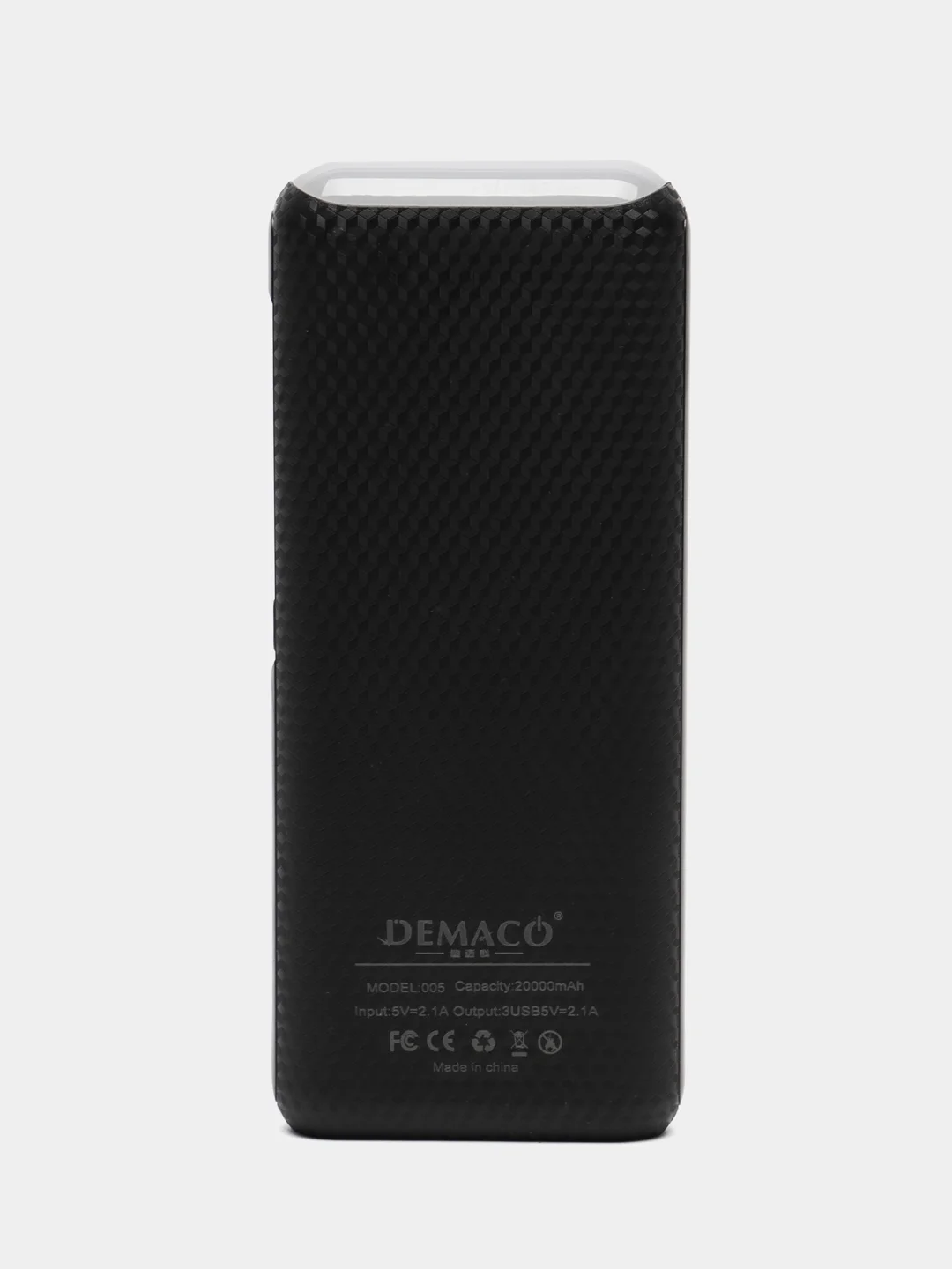 Черный внешний аккумулятор Power Bank Demaco 20000