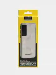 Белый внешний аккумулятор Power Bank Demaco 20000