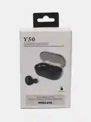 Черный наушники беспроводные TWS Y50, Bluetooth 5.0, 300 мАч, белые / черные