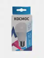 Лампа светодиодная КОСМОС, A60, 11Вт, 4500К, E27, 220В, 900 Лм, нейтральный белый свет