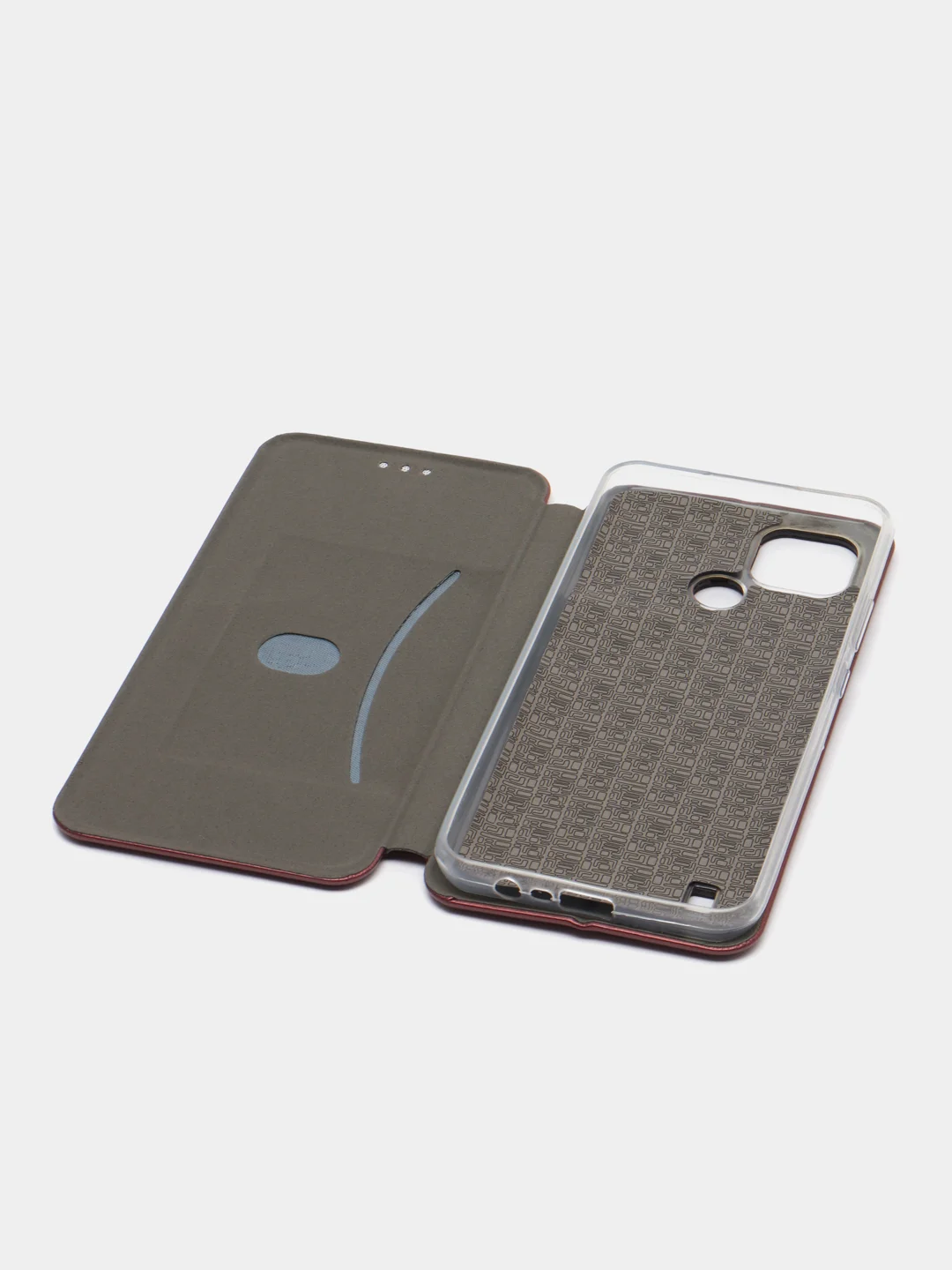 Бордовый чехол-книжка для Realme C21