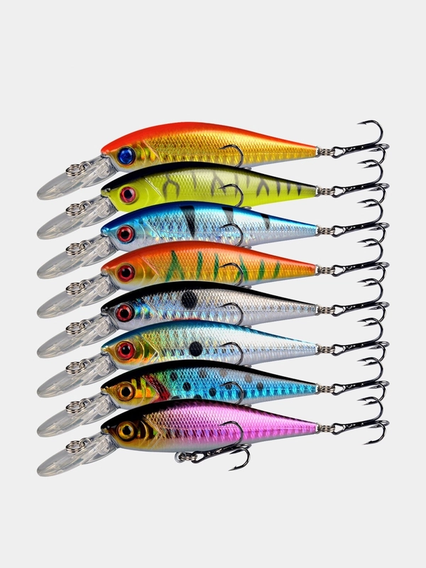 Рыболовный воблер "Минноу" (Minnow), 8 см, 9,5 г, 8 цветов