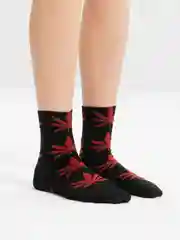 Черный носки женские "Конопля", 37-41