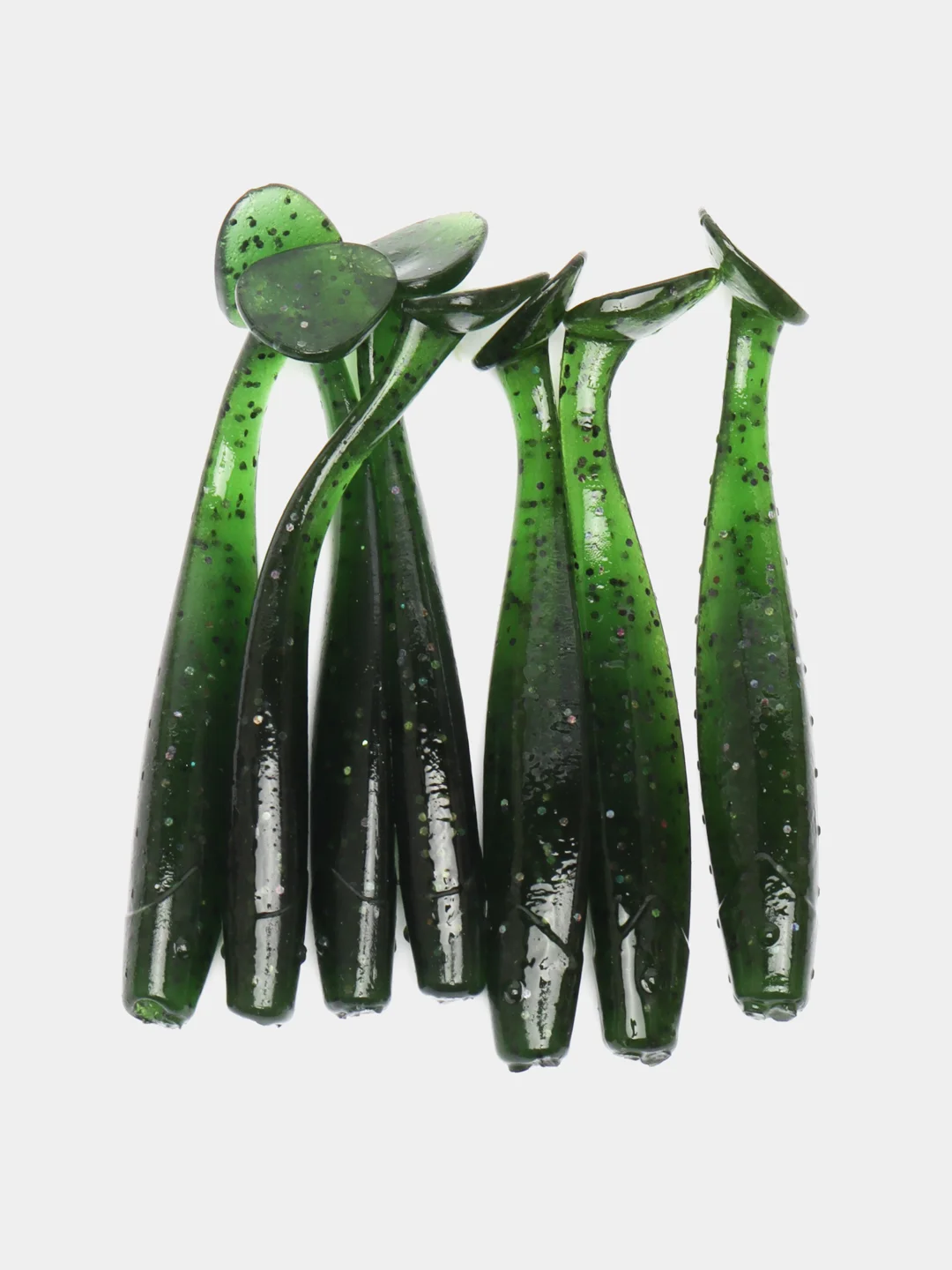 Тёмно-зелёный виброхвост Lucky John Pro Series LJ Minnow, силиконовый