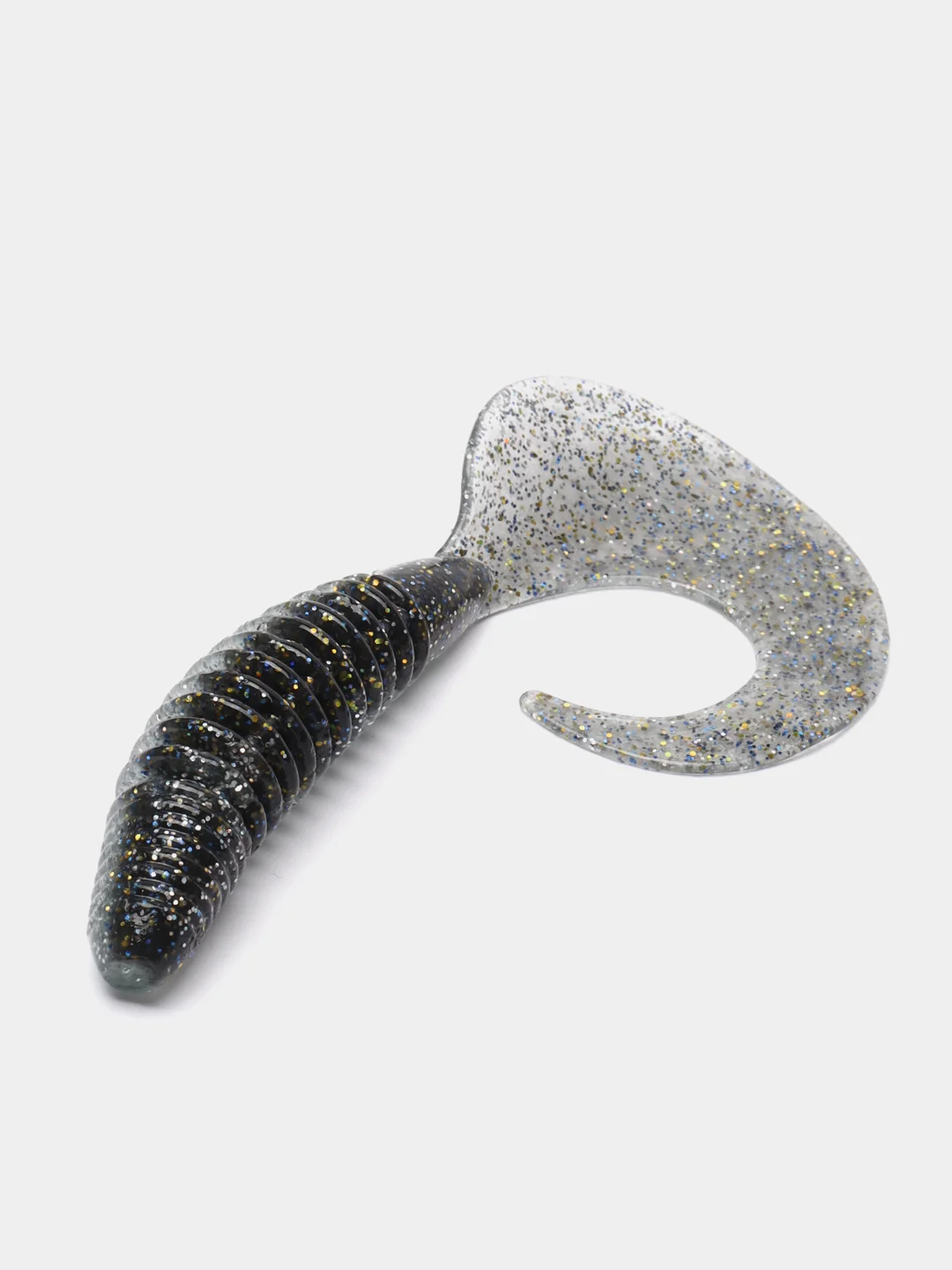 Серый съедобный твистер Lucky John Pro Series Crusher Grub