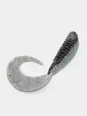 Серый съедобный твистер Lucky John Pro Series Crusher Grub
