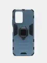 Синий меланж чехол противоударный для Xiaomi Poco X4 GT (Сяоми Поко Х4 ГТ), с кольцом
