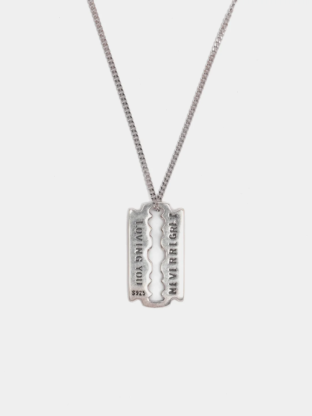 Серебряная цепочка с кулоном "Бритва", 925 проба