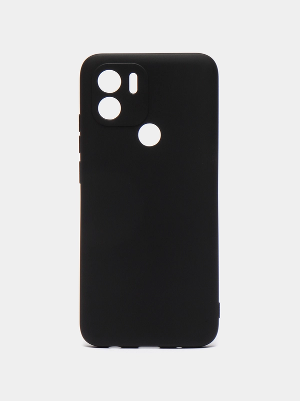Чехол силиконовый для Xiaomi Redmi A1+ / A1 Plus, черный, матовый, с защитой камеры