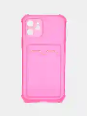 Фуксия чехол для iPhone 12, с карманом для карт