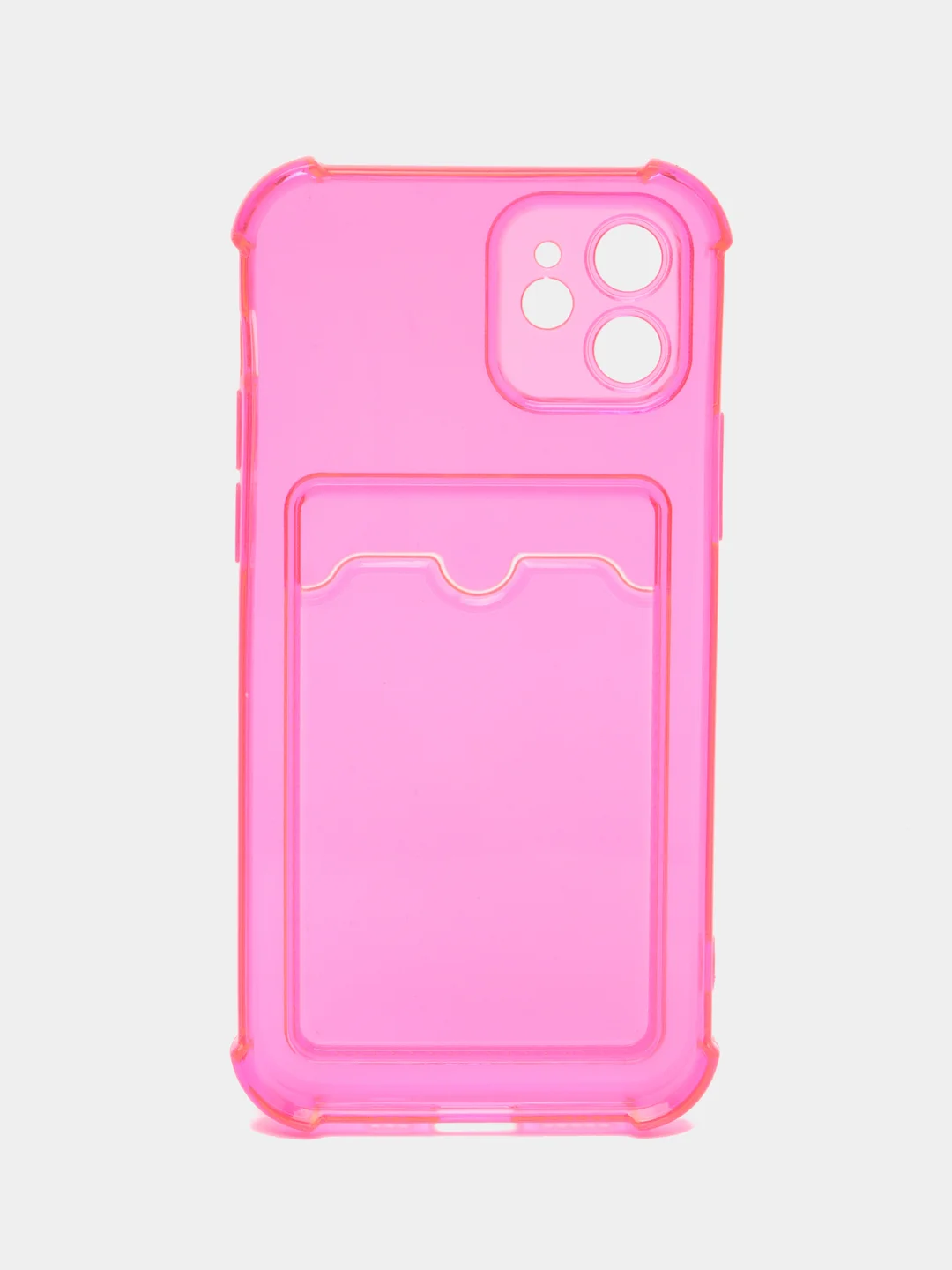 Фуксия чехол для iPhone 12, с карманом для карт