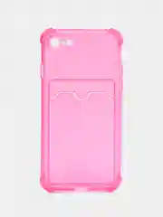 Фуксия чехол для iPhone 7, 8, SE 2020, с карманом для карт