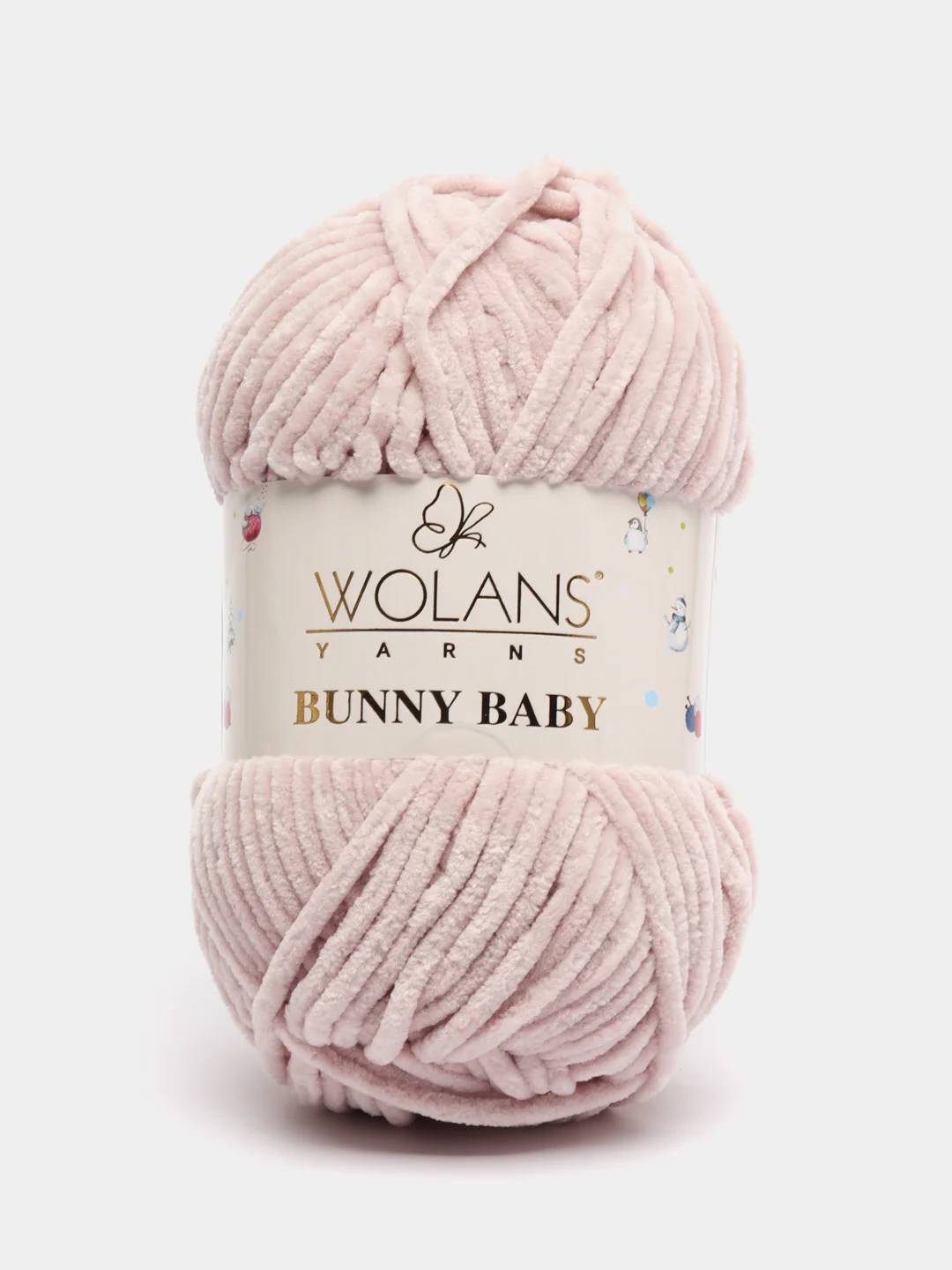 Кремовый пряжа плюшевая Wolans Bunny Baby (Воланс Банни Бэби), 100% полиэстер, 120 м, 100 г