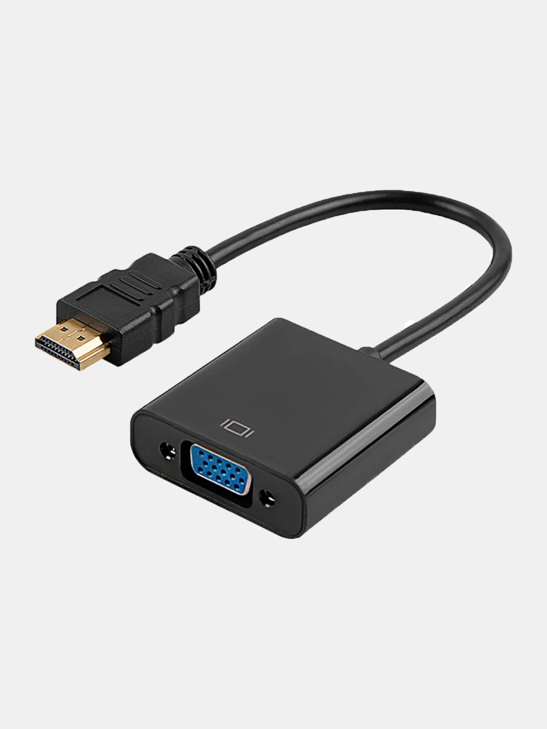 Черный переходник-адаптер из HDMI в VGA, с аудиовыходом и без