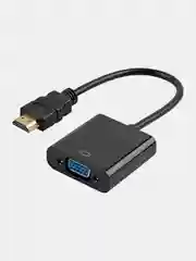 Черный переходник-адаптер из HDMI в VGA, с аудиовыходом и без