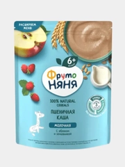 Каша детская ФрутоНяня с 6 месяцев, пшеничная с яблоком, земляникой, молочная, сухая, 200 г