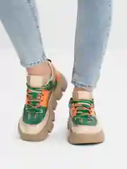 Зеленый кроссовки женские