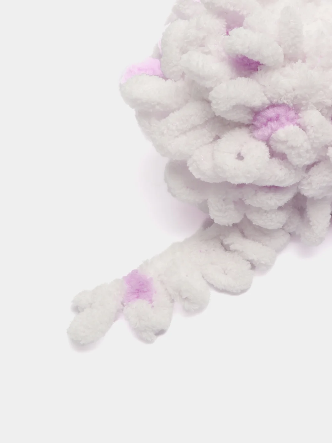 Слоновая кость пряжа Alize Puffy Color, петельки большие, 100 г, 9 м