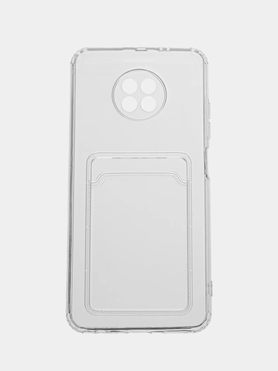 Прозрачный чехол на Xiaomi Redmi Note 9T / Note 9 5G, прозрачный, силиконовый, с карманом для карт