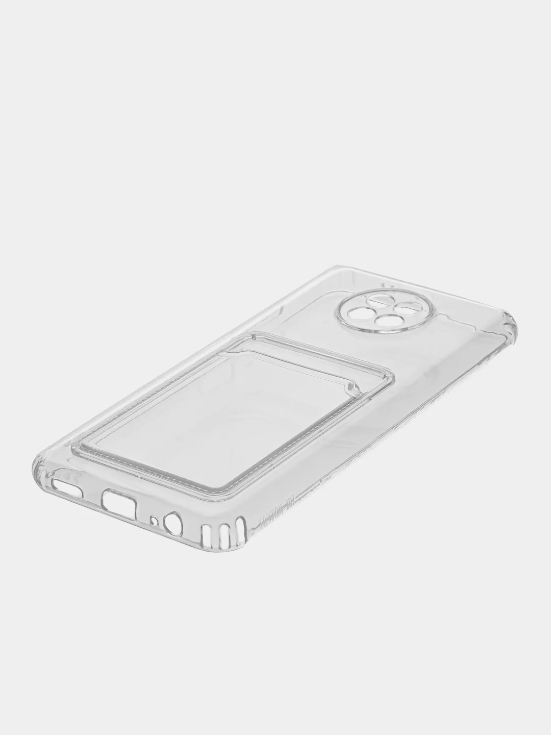 Прозрачный чехол на Xiaomi Redmi Note 9T / Note 9 5G, прозрачный, силиконовый, с карманом для карт