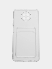 Чехол на Xiaomi Redmi Note 9T / Note 9 5G, прозрачный, силиконовый, с карманом для карт
