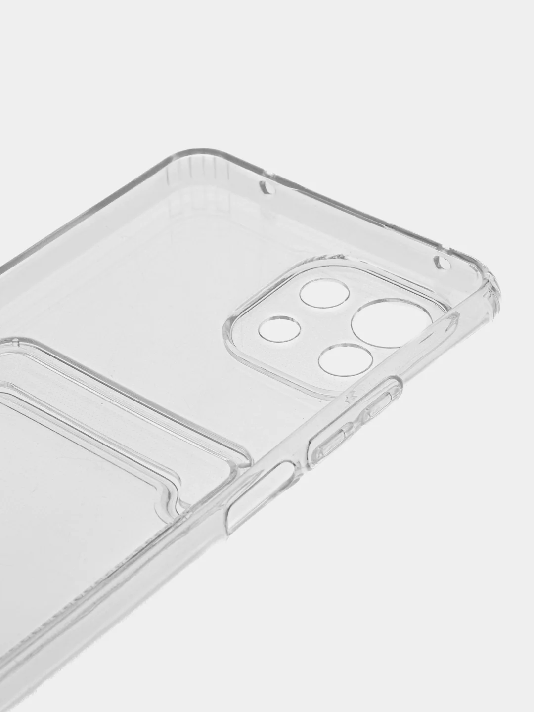 Прозрачный чехол с карманом для карт на Xiaomi Mi 11 Lite, прозрачный, силиконовый