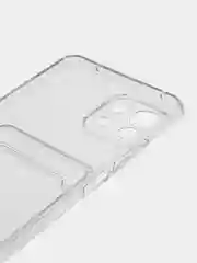 Прозрачный чехол с карманом для карт на Xiaomi Mi 11 Lite, прозрачный, силиконовый