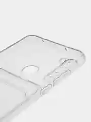 Прозрачный чехол силиконовый с карманом для карт на Xiaomi Redmi Note 8, прозрачный