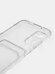 Прозрачный чехол силиконовый с карманом для карт на Xiaomi Redmi Note 10, прозрачный