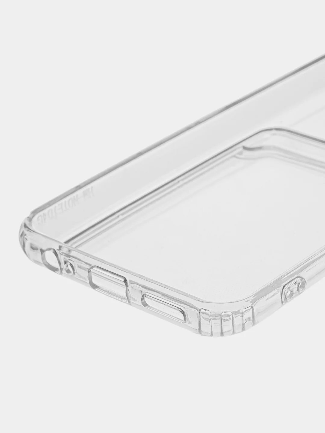 Прозрачный чехол силиконовый с карманом для карт на Xiaomi Redmi Note 10, прозрачный