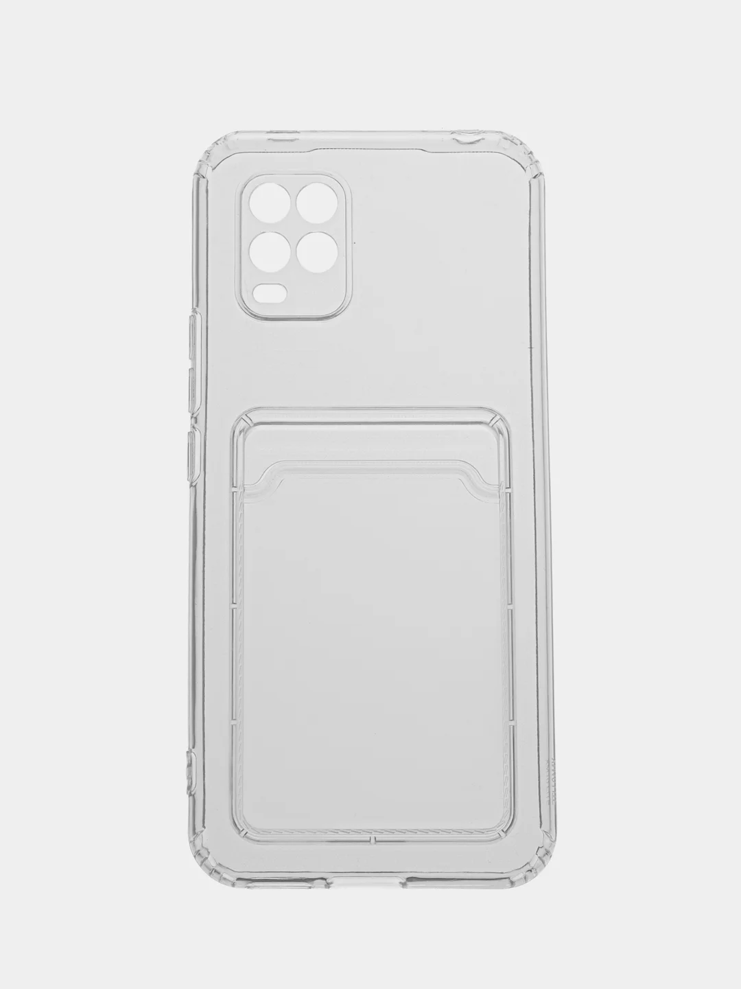 Прозрачный чехол с карманом для карт на Xiaomi Mi 10 Lite, прозрачный, силиконовый
