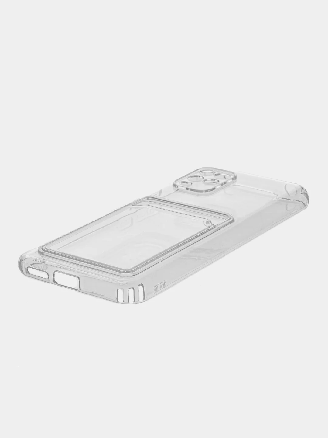 Прозрачный чехол с карманом для карт на Xiaomi Mi 10 Lite, прозрачный, силиконовый