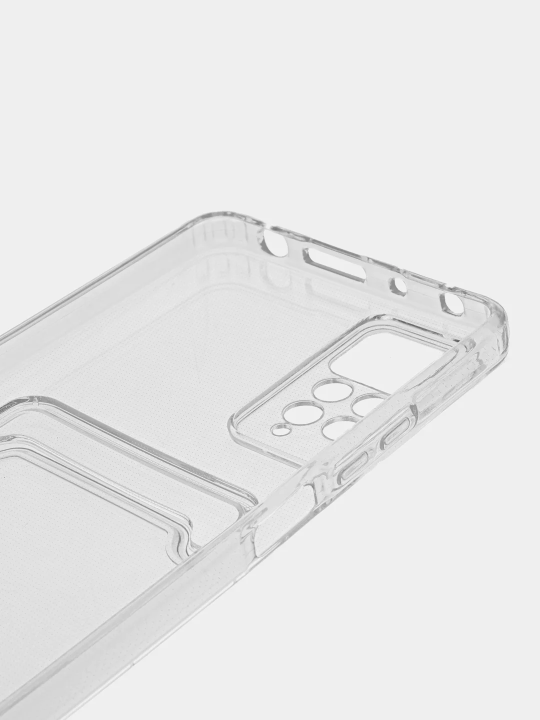 Прозрачный чехол с карманом для карт на Xiaomi Redmi Note 11 Pro, прозрачный, силиконовый
