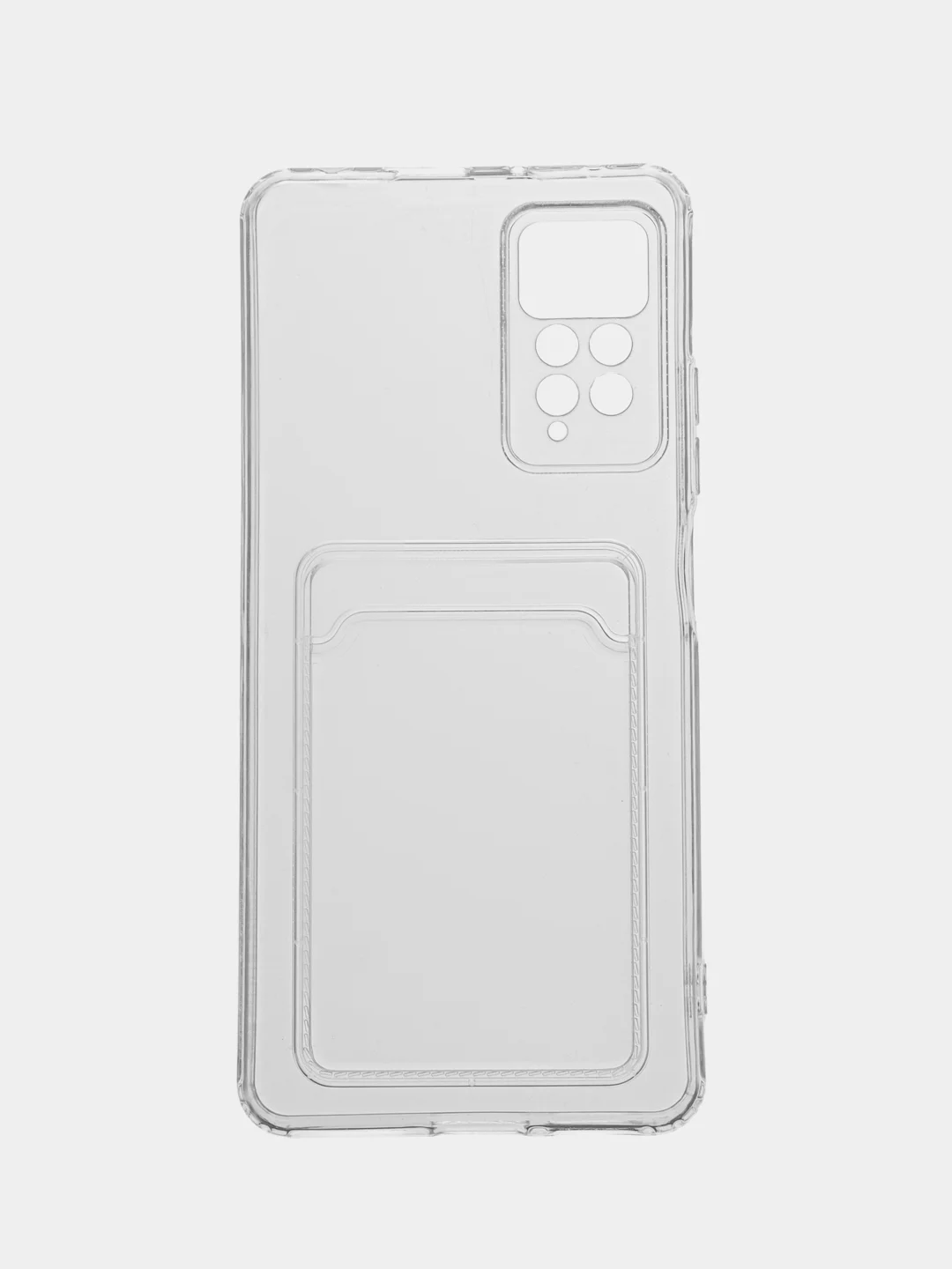 Прозрачный чехол с карманом для карт на Xiaomi Redmi Note 11 Pro, прозрачный, силиконовый