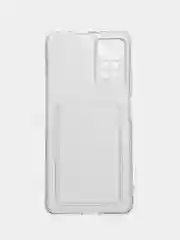 Прозрачный чехол с карманом для карт на Xiaomi Redmi Note 11 Pro, прозрачный, силиконовый
