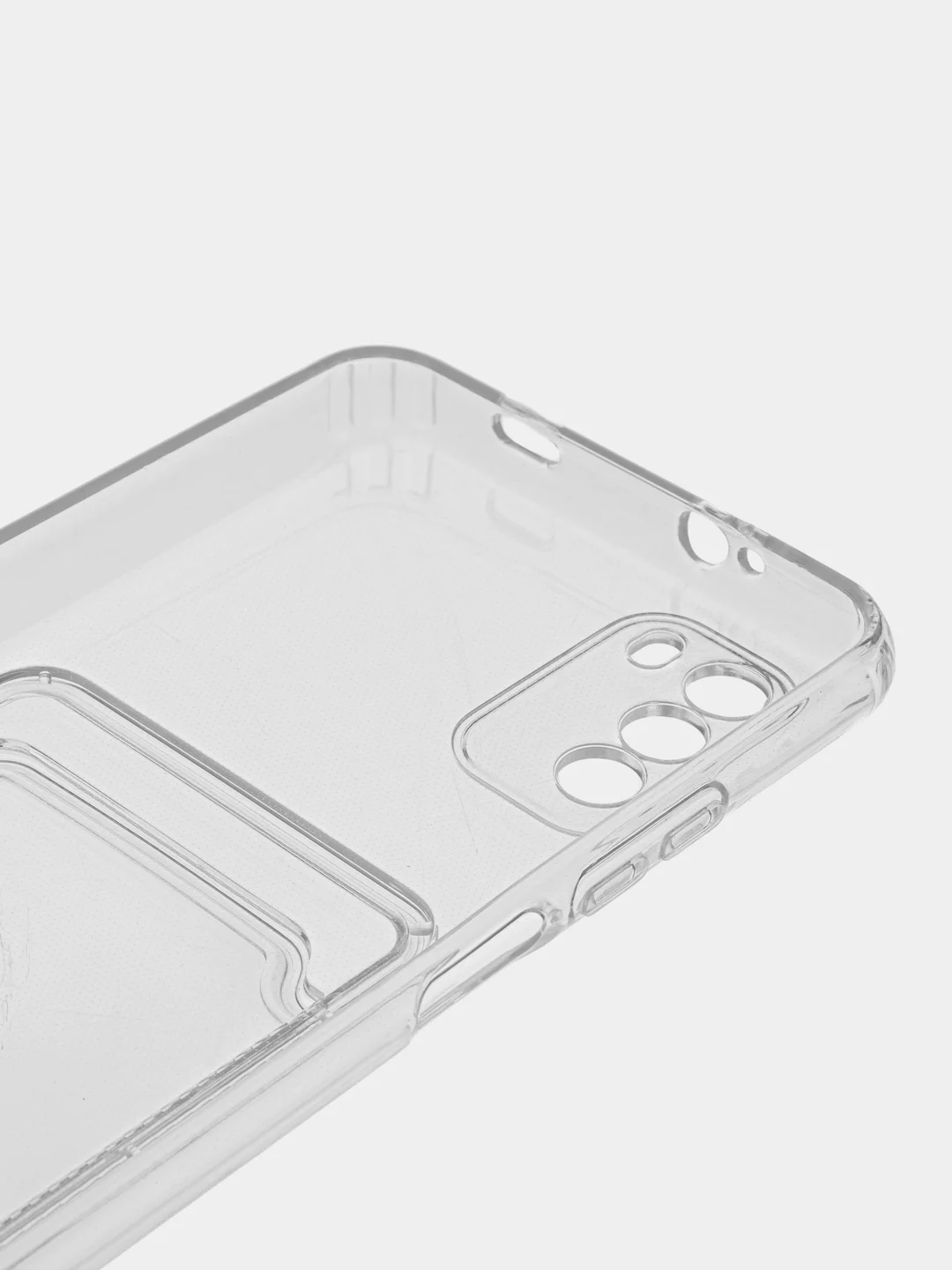 Прозрачный чехол с карманом для карт на Xiaomi Mi POCO M3, прозрачный, силиконовый