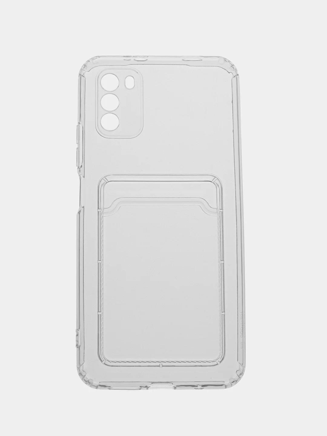 Прозрачный чехол с карманом для карт на Xiaomi Mi POCO M3, прозрачный, силиконовый