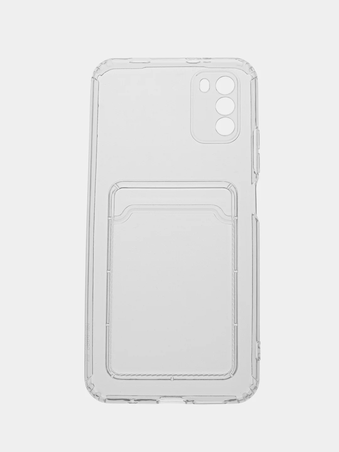 Прозрачный чехол с карманом для карт на Xiaomi Mi POCO M3, прозрачный, силиконовый