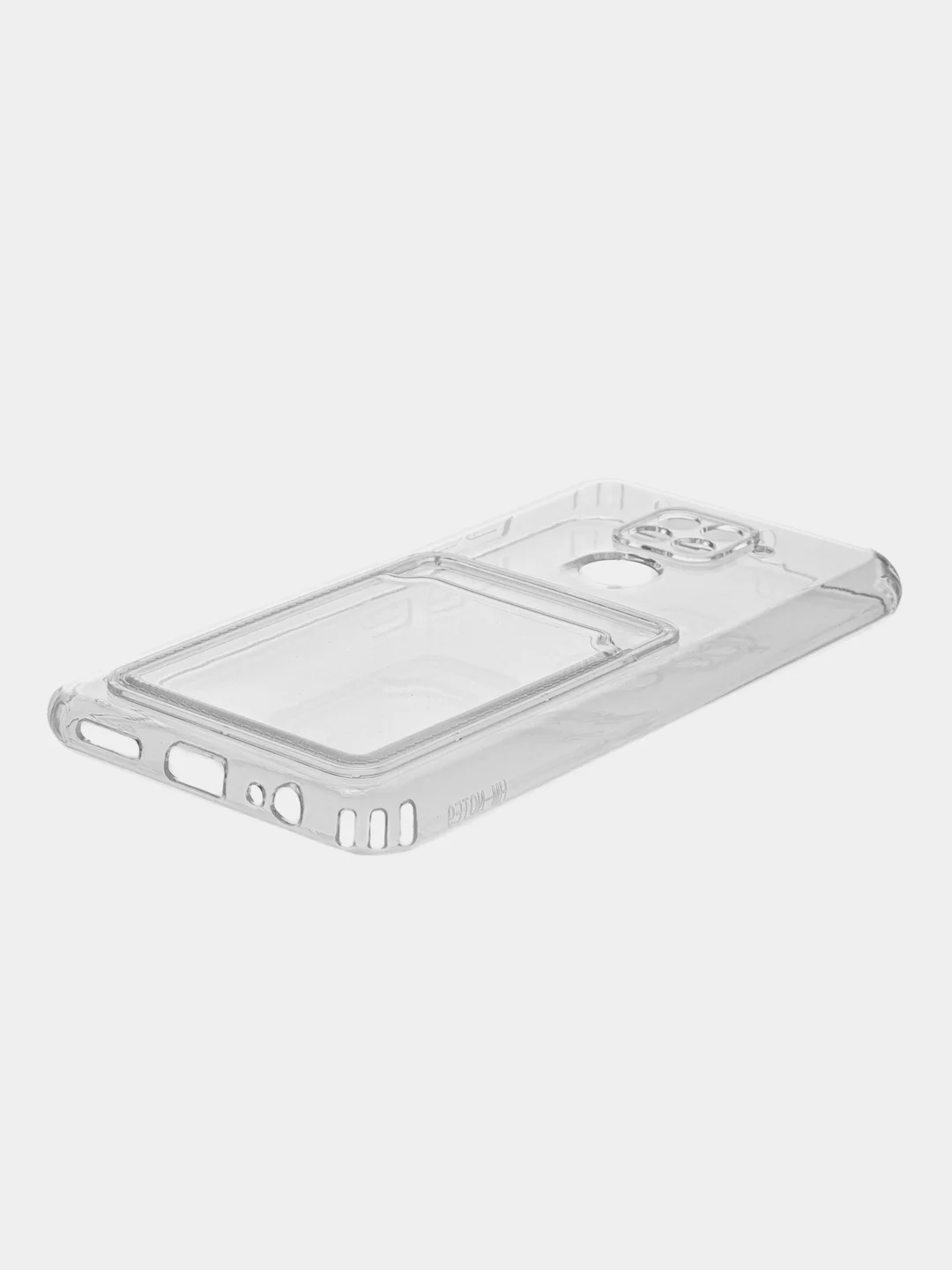 Прозрачный чехол силиконовый с карманом для карт на Xiaomi Redmi Note 9 / 10X 4G, прозрачный
