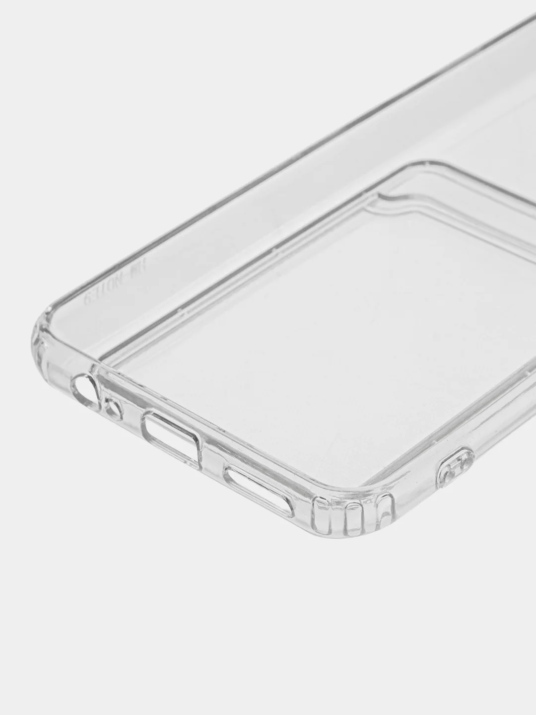 Прозрачный чехол силиконовый с карманом для карт на Xiaomi Redmi Note 9 / 10X 4G, прозрачный