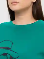 Тёмно-зелёный футболка женская из хлопка