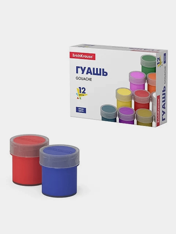 Гуашь ErichKrause Basic 12 цветов по 17мл
