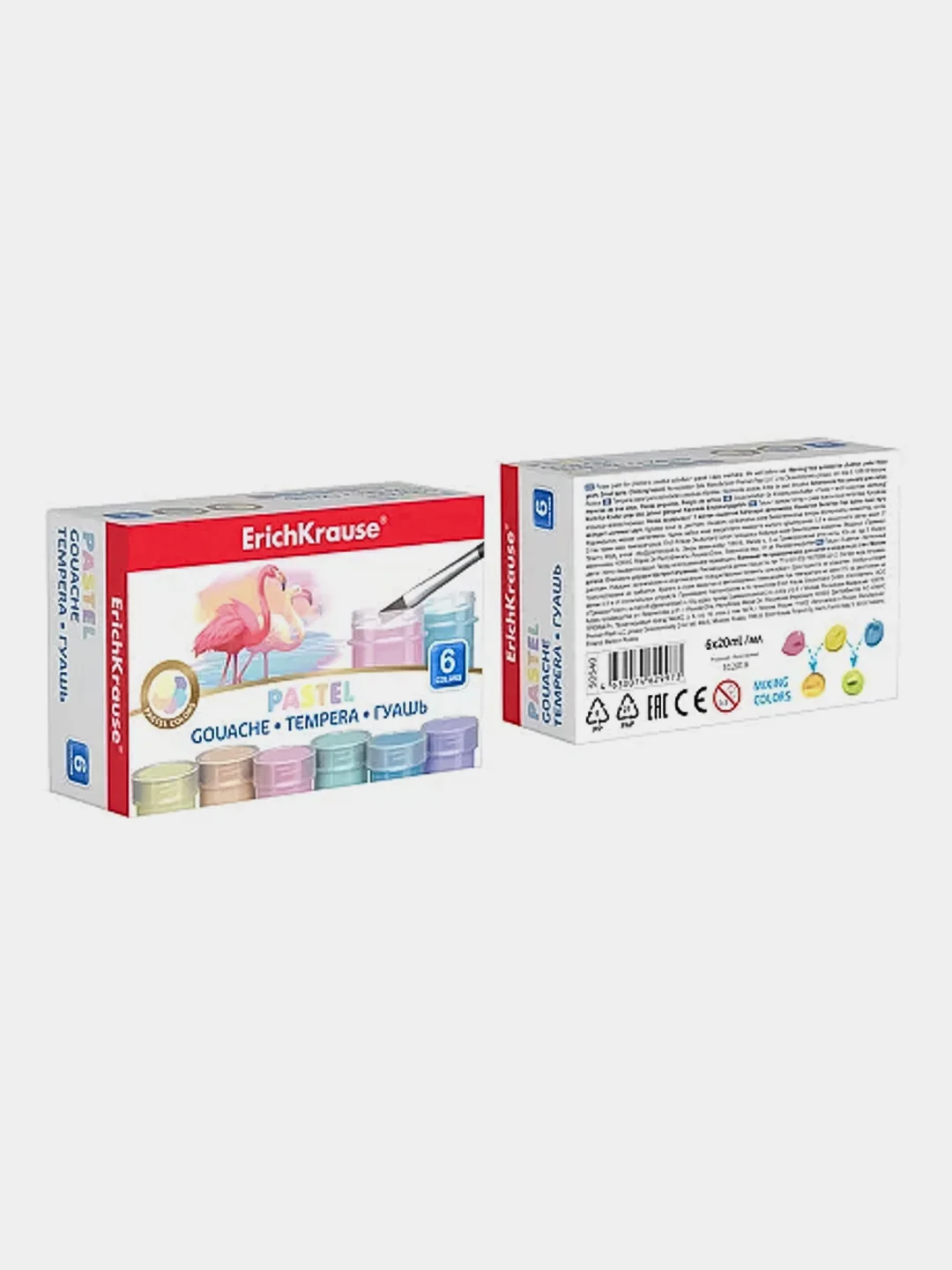 Гуашь ErichKrause Pastel 6 цветов по 20мл