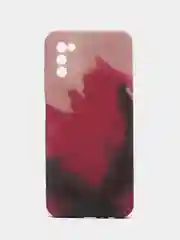 Багровый силиконовый чехол с защитой камеры Samsung A13, A03s, S22/Ultra, A22, A52, A12, с рисунком