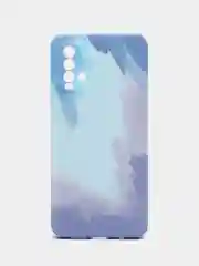 Небесно-голубой силиконовый чехол с защитой камеры Xiaomi Redmi Note 11 Pro, 10S, 9T, 9C, 9  с рисунком