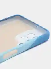Небесно-голубой силиконовый чехол с защитой камеры Samsung A13, A03s, S22/Ultra, A22, A52, A12, с рисунком