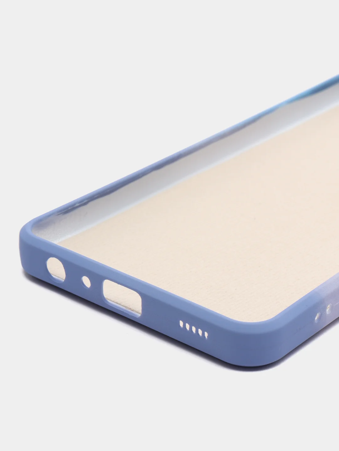 Небесно-голубой силиконовый чехол с защитой камеры Samsung A13, A03s, S22/Ultra, A22, A52, A12, с рисунком